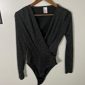 Black sparkly body suit